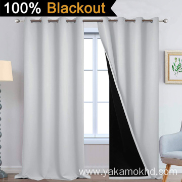 Light Grey 100% Blackout Curtains 108 Inch Long